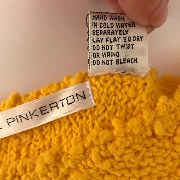 Anne Pinkerton Yellow Sweater Dress Tunic Raw Edge - Picture 7 of 9